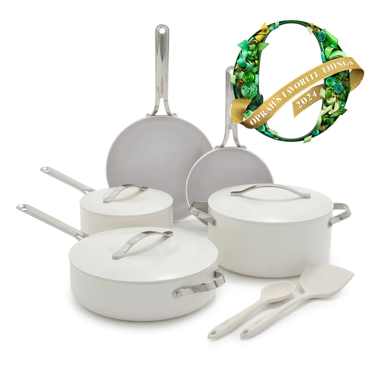 Nova Ceramic Nonstick 10-Piece Cookware Set | Cream