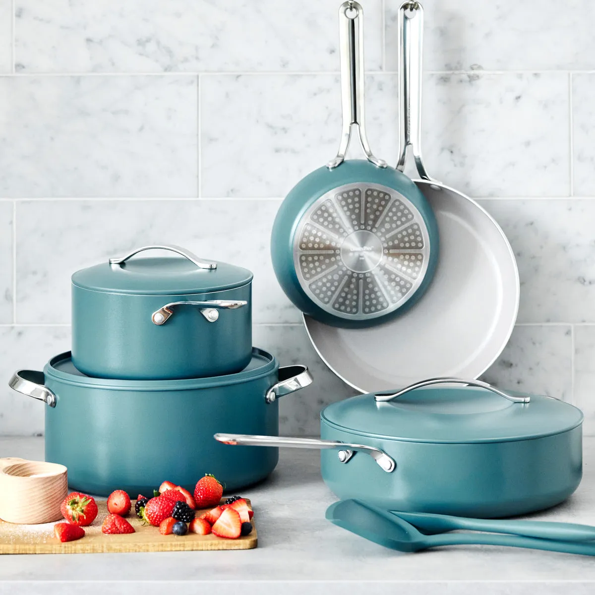 Nova Ceramic Nonstick 10-Piece Cookware Set | Deep Teal