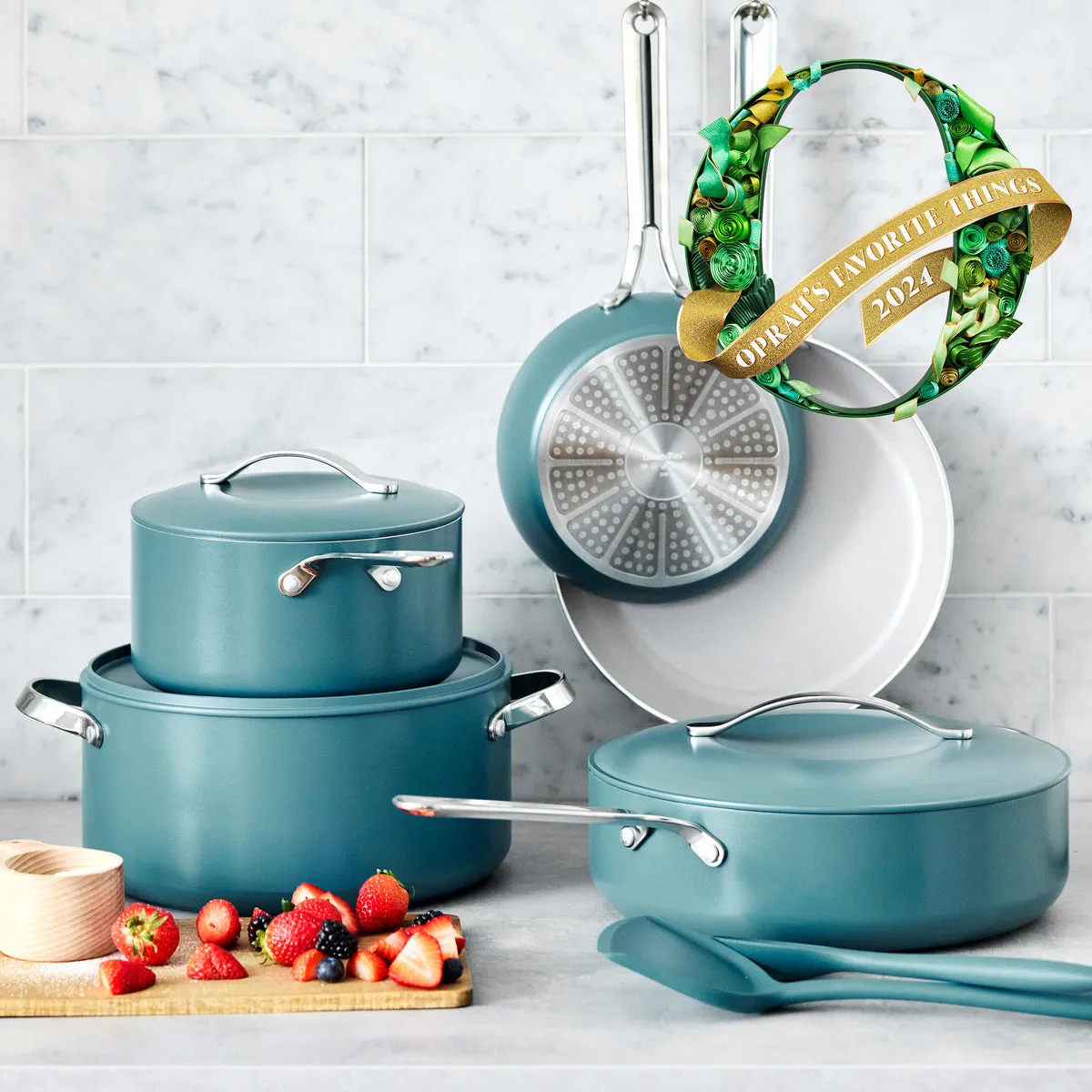 Nova Ceramic Nonstick 10-Piece Cookware Set | Deep Teal