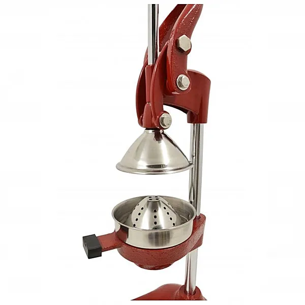 Omcan Manual Cast Iron-Red Juice Extractor with 5” Cutter Plate Diameter 23576