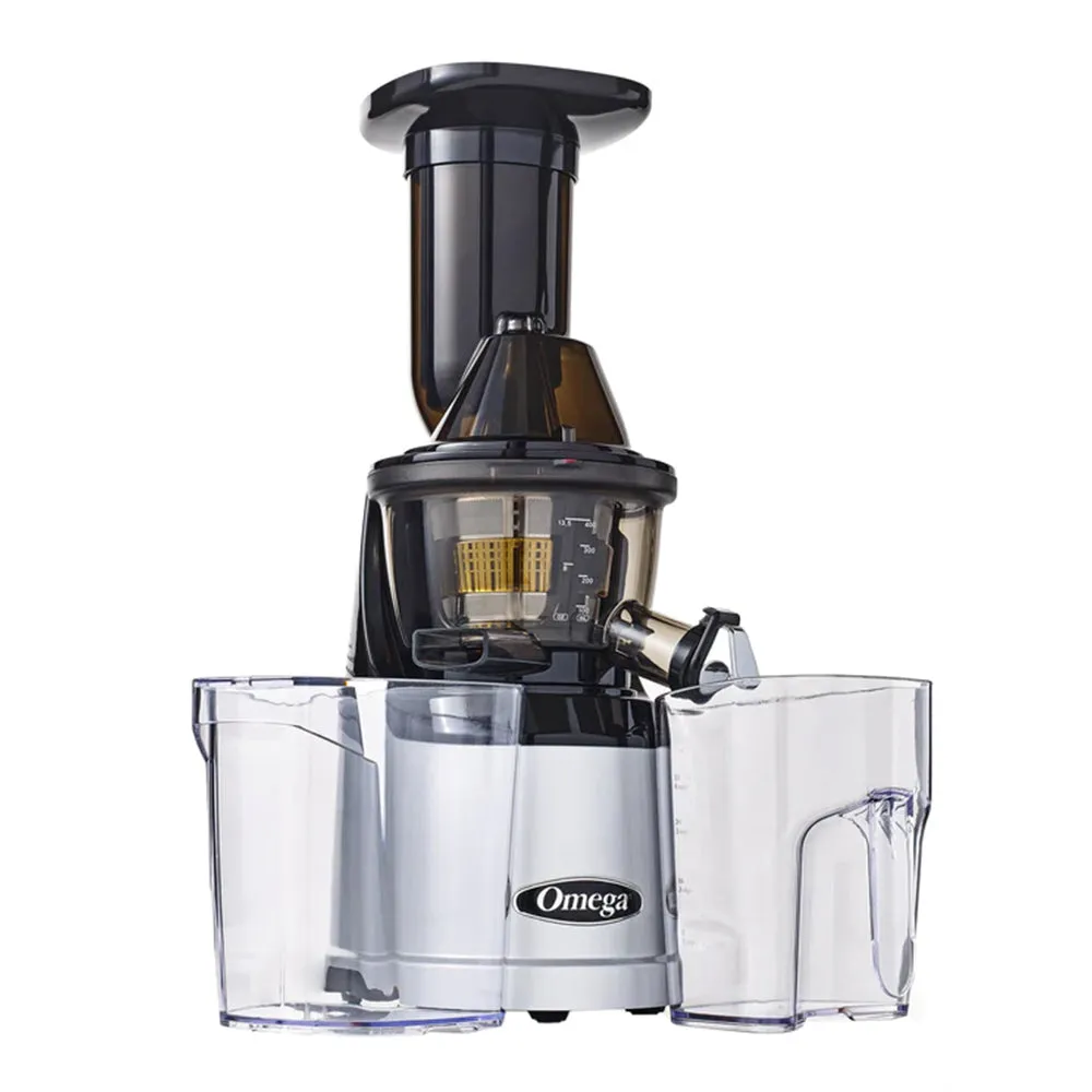 Omega MMV700S Mega Mouth Vertical 240-Watt Low Speed Juicer, Silver