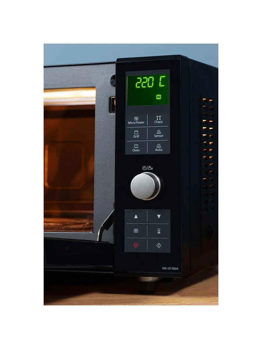 Panasonic NN-DF386BBPQ 3-in-1 Combination Flatbed Microwave Oven, 1000 W, 23 Litre, Black