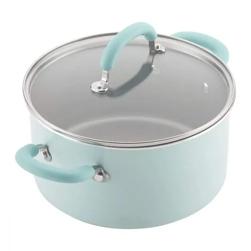 Rachael Ray Enameled Cookware Set - Light Blue Shimmer - 13-piece