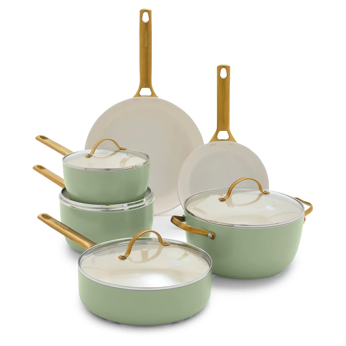 Reserve Ceramic Nonstick 10-Piece Cookware Set | Sage