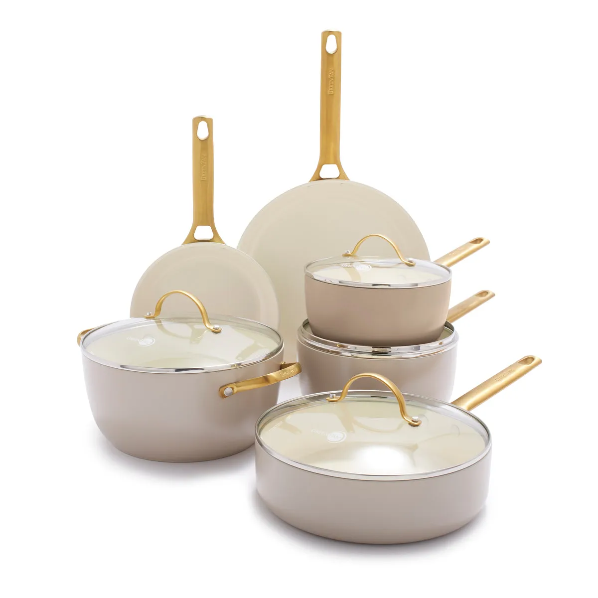 Reserve Ceramic Nonstick 10-Piece Cookware Set | Taupe