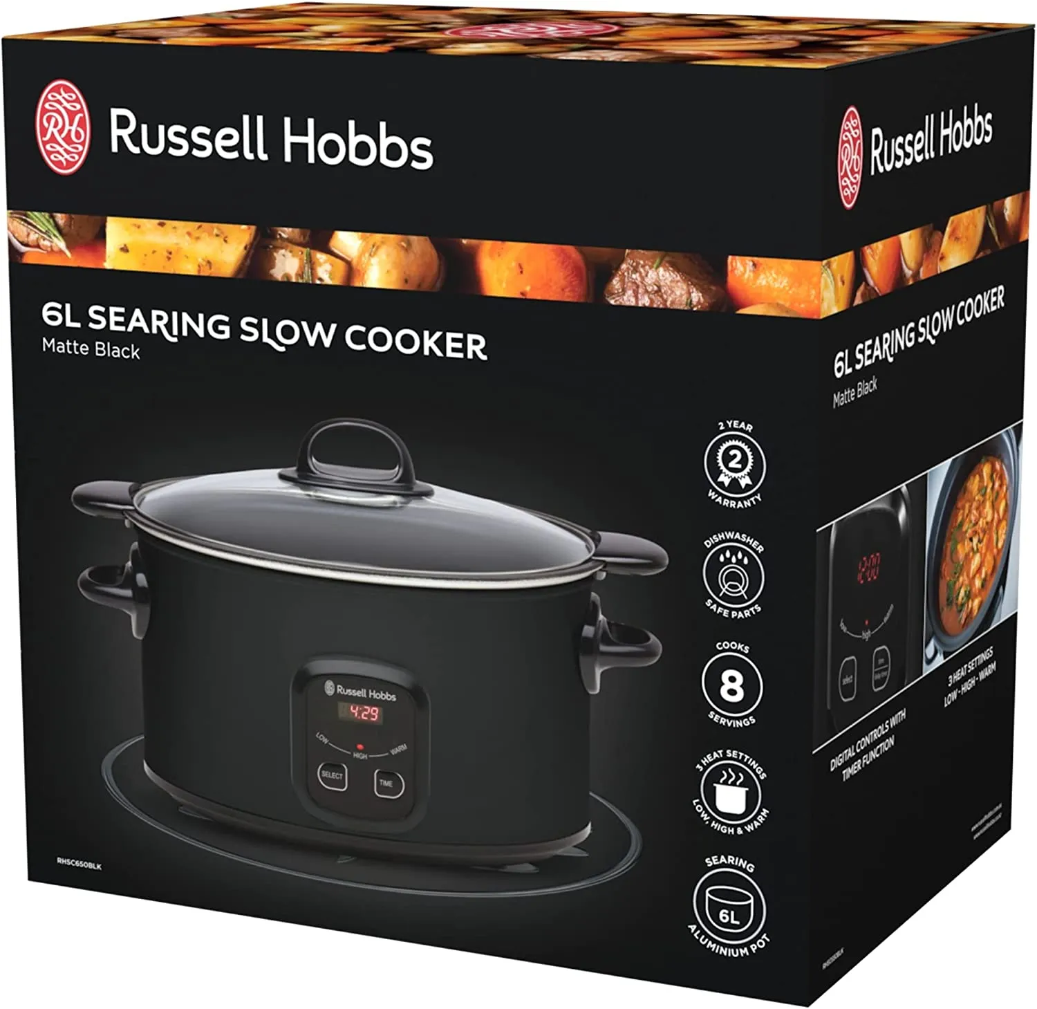 Russell Hobbs Searing And Slow Cooker 6L RHSC650BLK