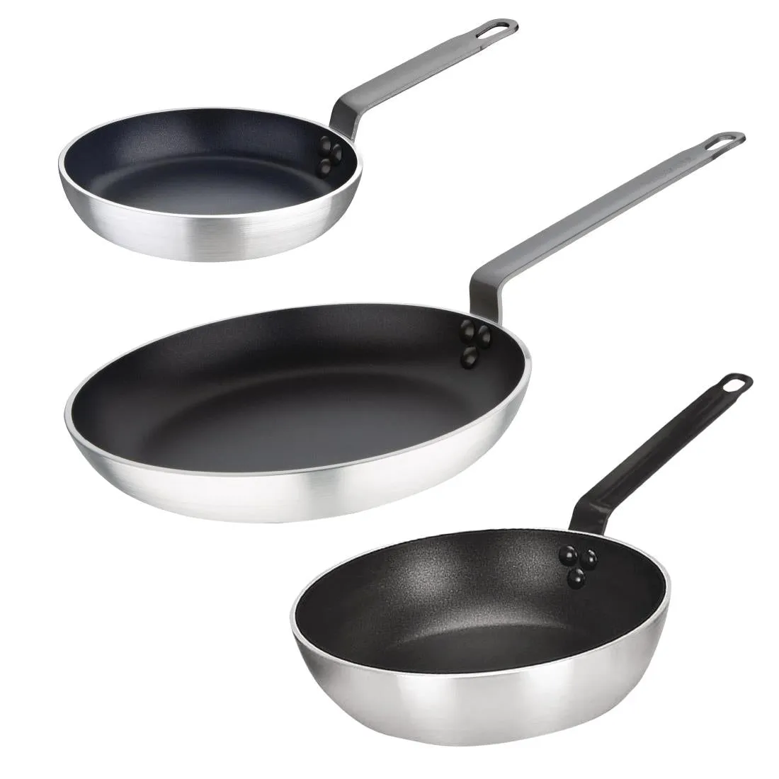 SA691 Vogue Cook Like A Pro 3-Piece Non-Stick Frying Pan and Saute Pan Set