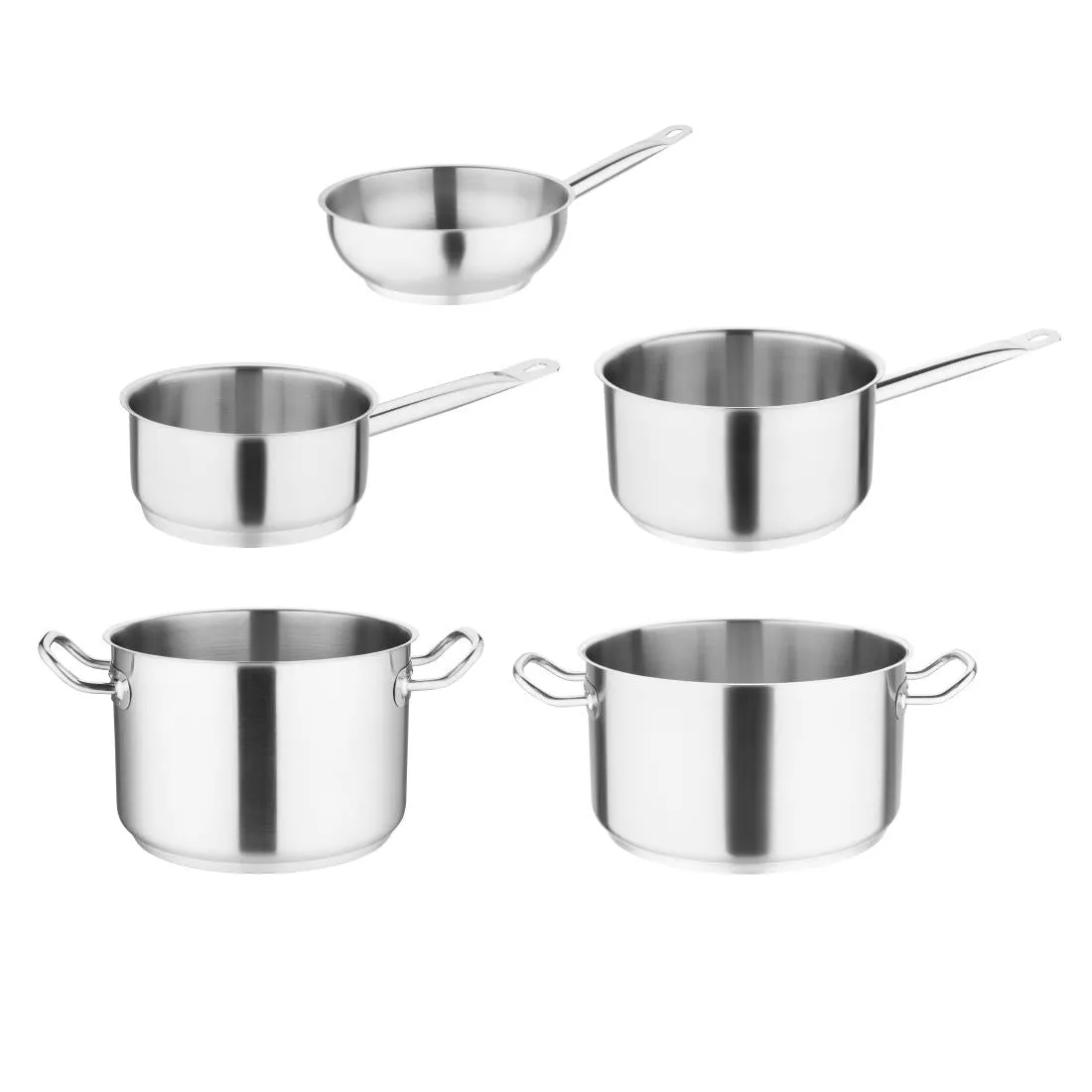 Special Offer Vogue Stainless Steel Casserole, Stew and Sauté Pan Set (Pack of 5) - S121