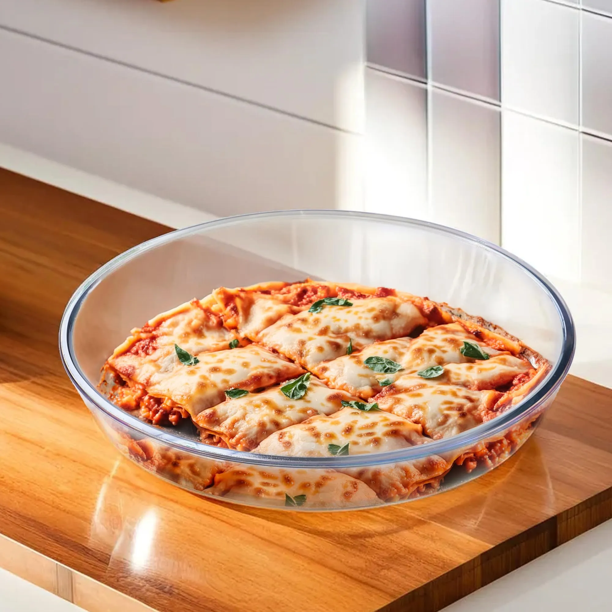 The Better Home Zeno Borosilicate (1.6L) Glass Baking Tray For Microwave Oven| Baking Dish | Baking Pan | Bake & Serve Dish | Bakeware | Glass Bowl For Microwave | Dishwasher Safe (Oval)