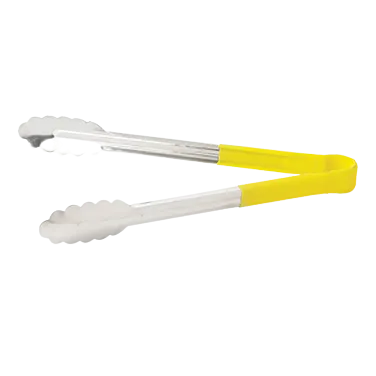 Utility Tongs Stainless Steel with Yellow Polypropylene Handle 16"