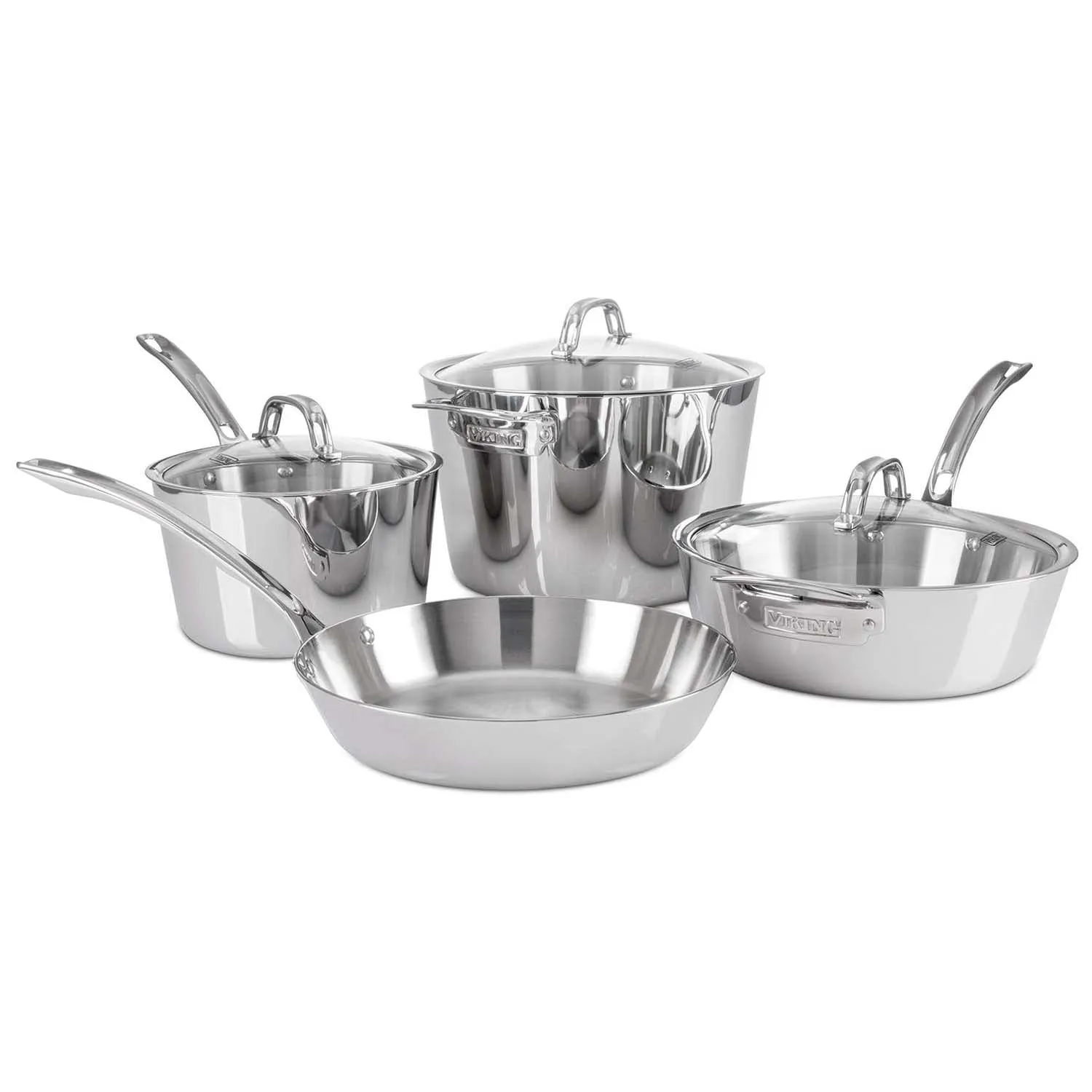 Viking Contemporary 7-Piece Cookware Set, Mirror Finish