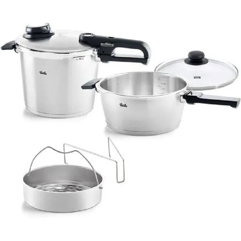 Vitavit Premium Pressure Cooker Set - 3.7 Quart & 6.3 Quart with Glass Lids