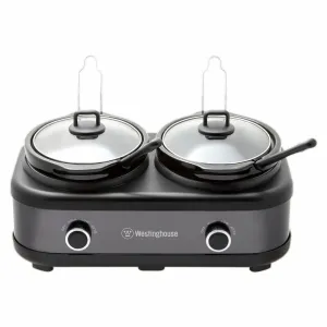 Westinghouse 2 Pot Slow Cooker Black Stainless Steel WHSC06KS