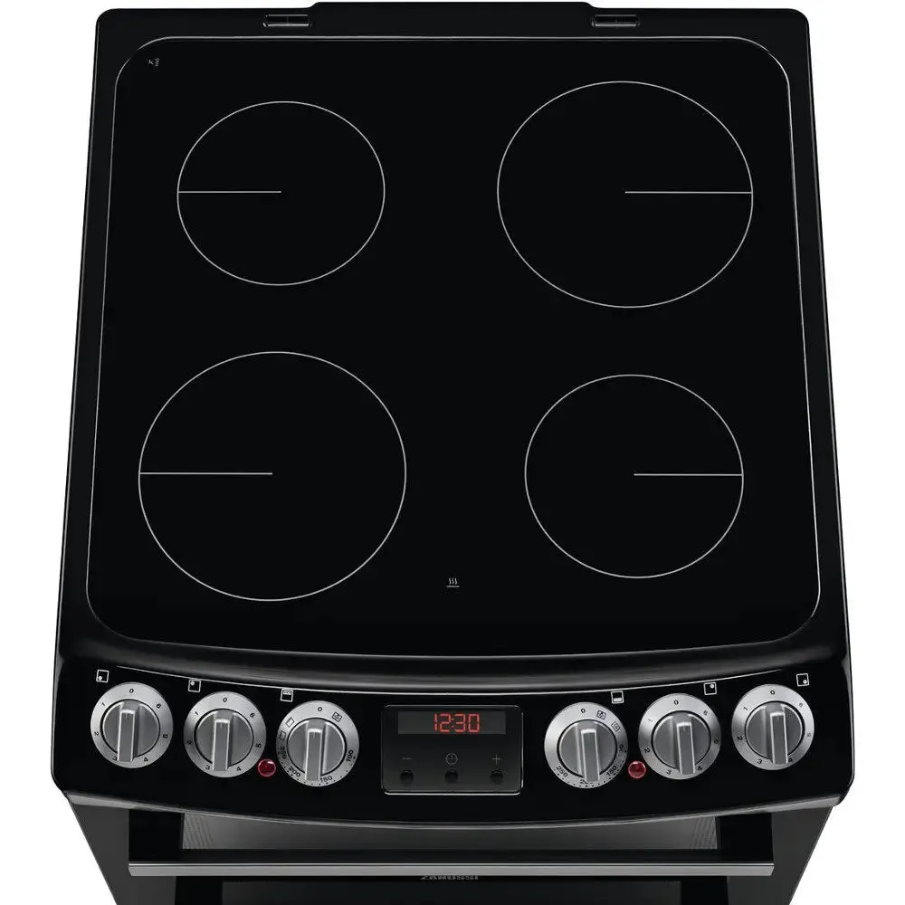 Zanussi ZCV46250XA Ceramic Electric Cooker with Double Oven, Stainless Steel, A Rated